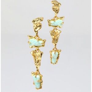 ALEXIS BITTAR • Crumpled Mobile Linear Stone
Drop Earrings